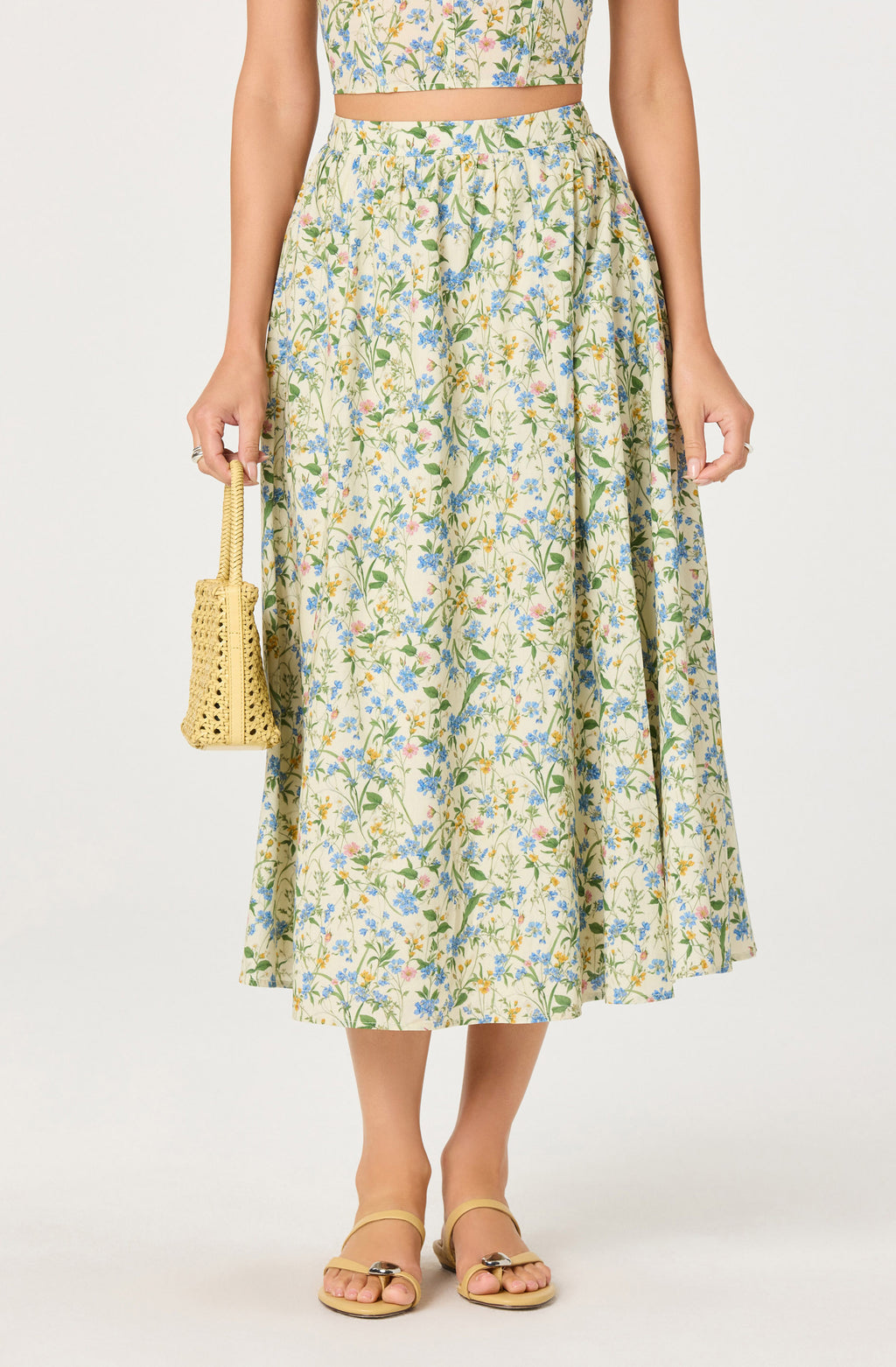 ASTR The Label Wylda Floral Gathered A-Line Skirt