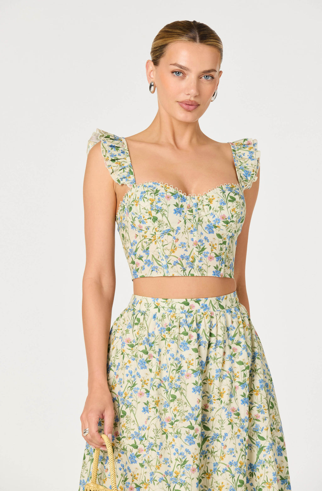 ASTR The Label Wedelia Eyelet Corset Crop Top