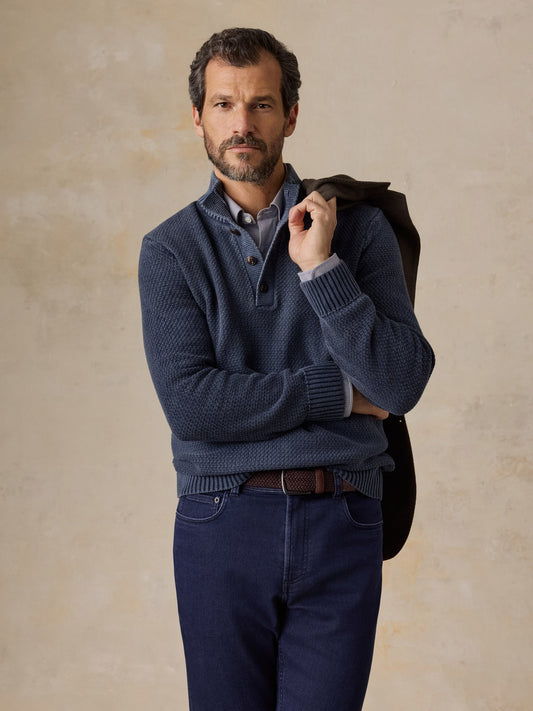 Faherty Man's Sunwashed Dockside Quarter Button