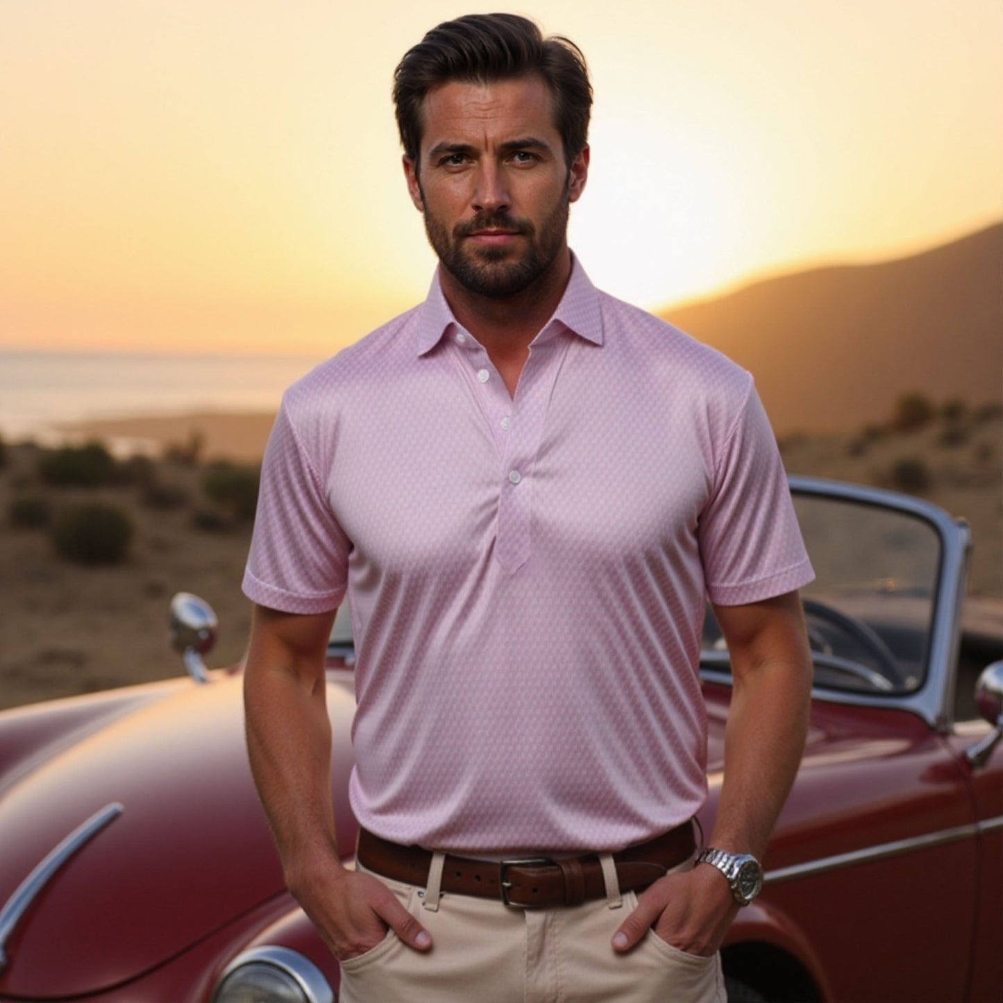 Collars & Co Semi-Spread Collar Polo - Pattern