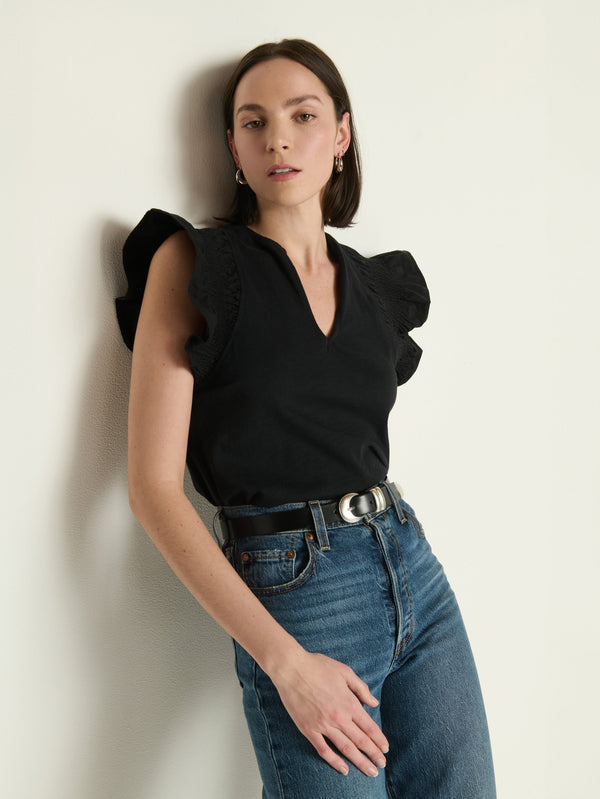 Nation Christa Ruffle Sleeve Top