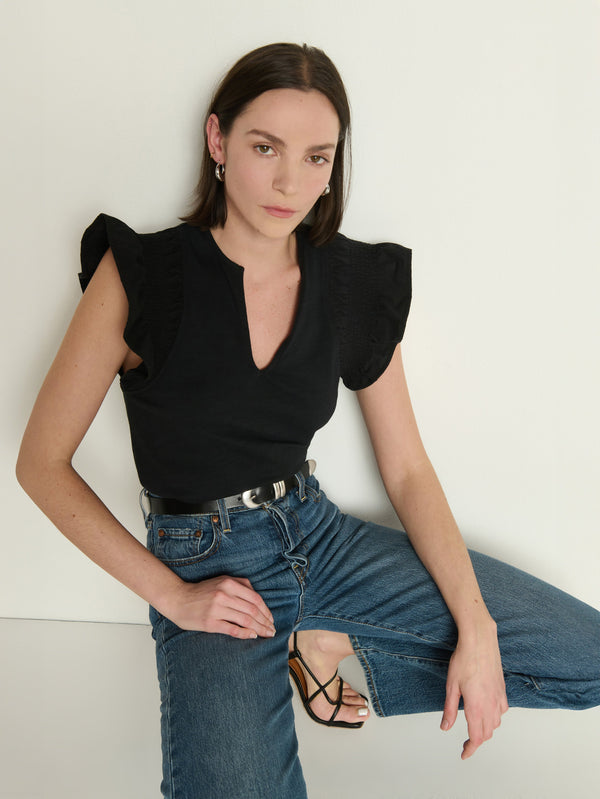Nation Christa Ruffle Sleeve Top