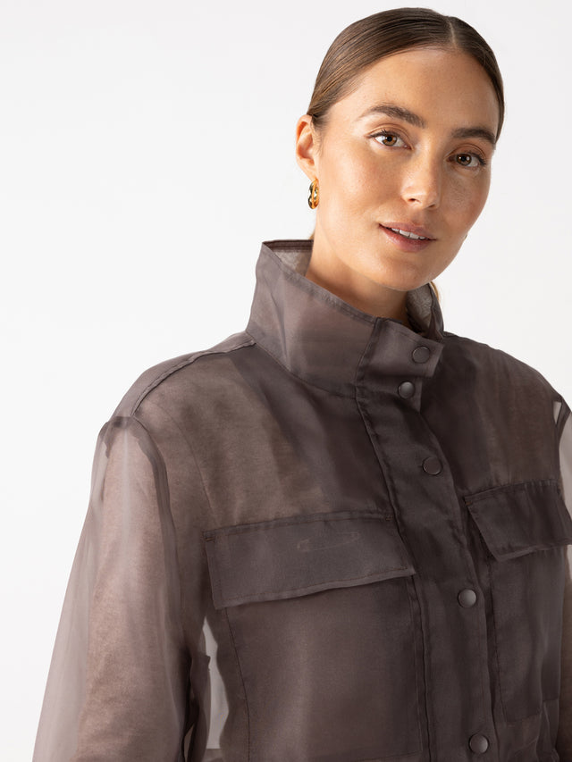 Sanctuary Organza Parka - Cocoa