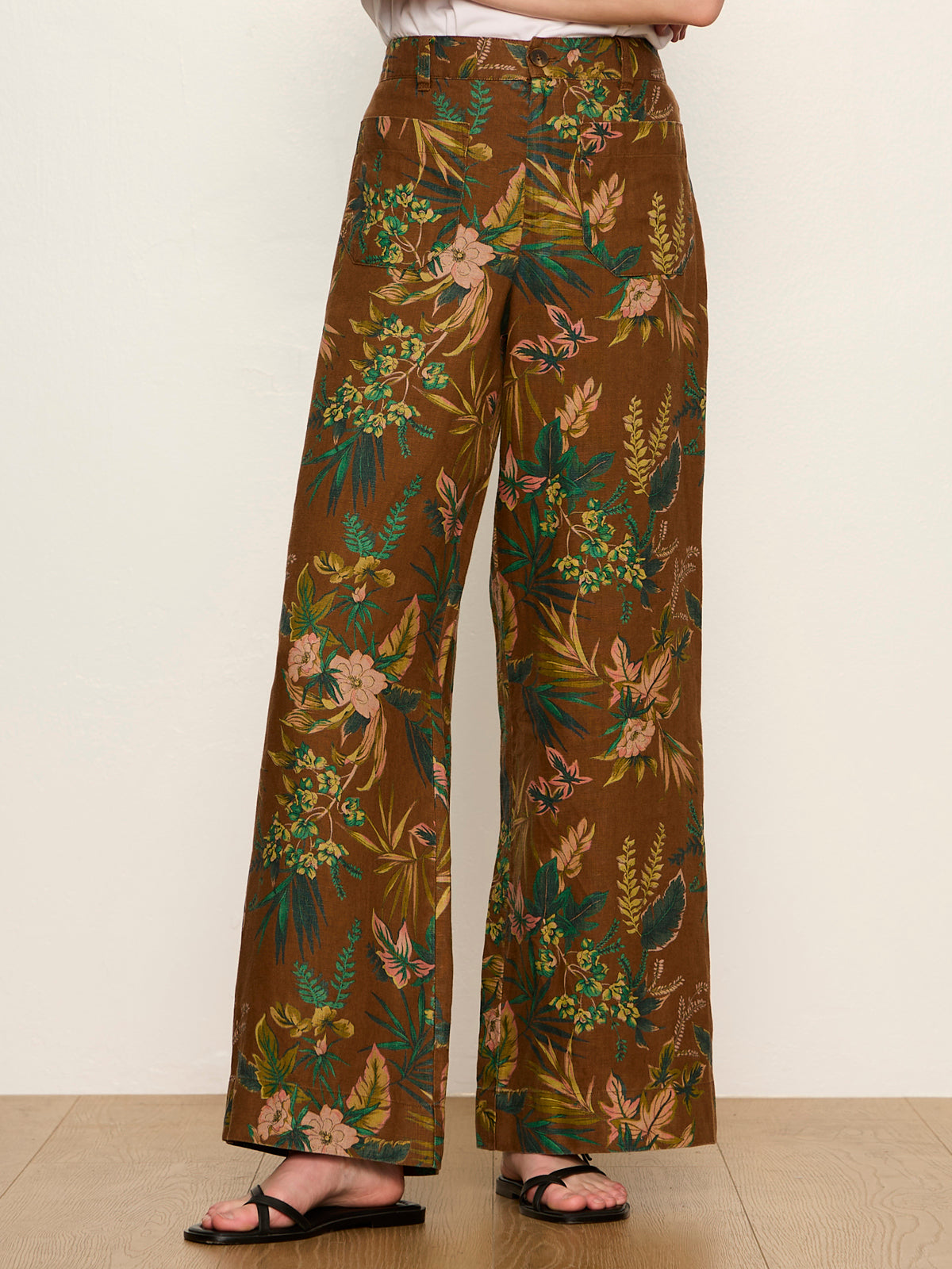 Sanctuary The Linen Marine Wide Leg Pant
