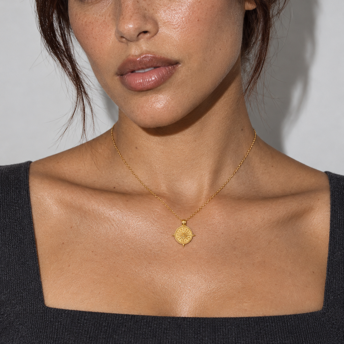 Ellie Vail Beckett Sun Disc Pendant Necklace