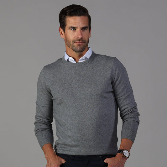 Collars & Co Luxury Touch Cotton And Cashmere Crew Neck Sweater
