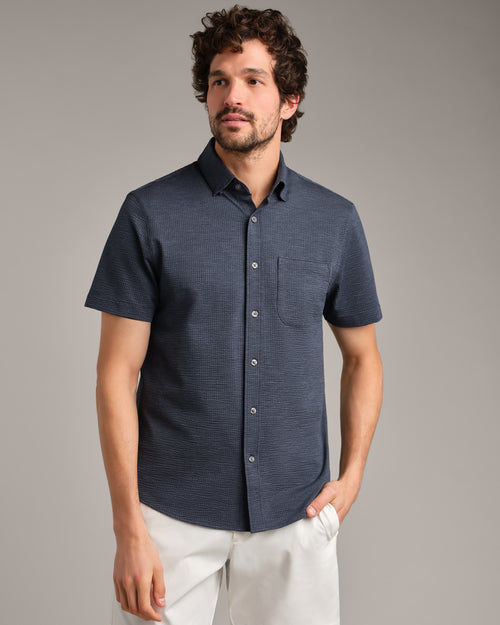 Rhone Seersucker Short Sleeve Button Down