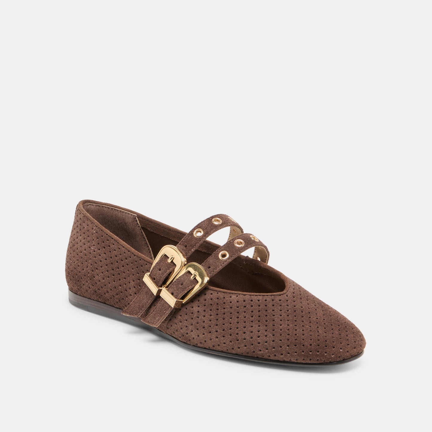 Dolce Vita Baylee Grommet Ballet Flats Perforated Suede