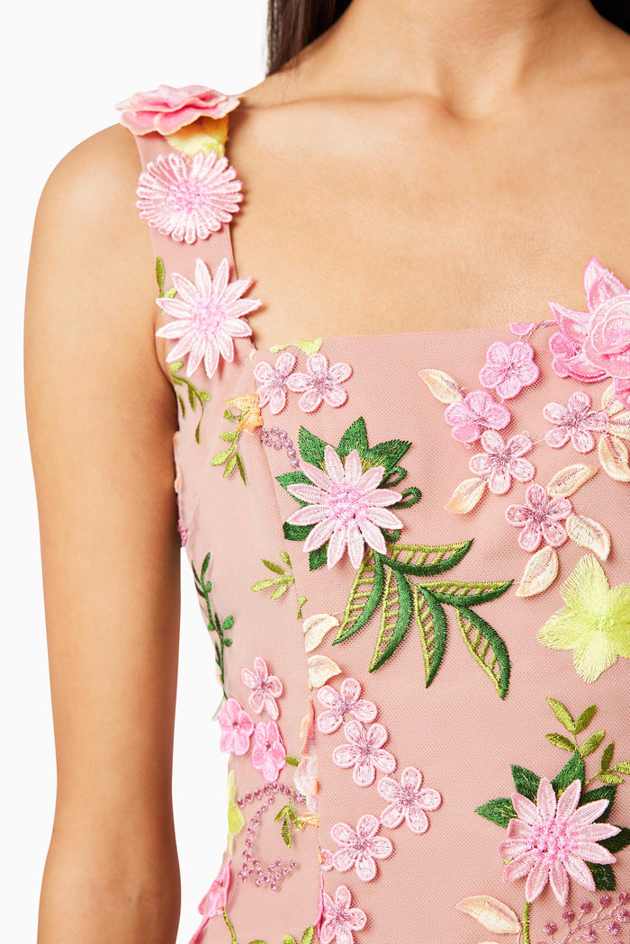 elliatt aella mini dress Aella Embroidered Mini Dress In Pink by Elliatt