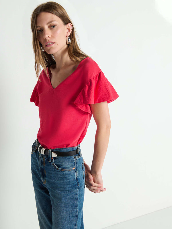 Nation Emmy Flutter Sleeve Top