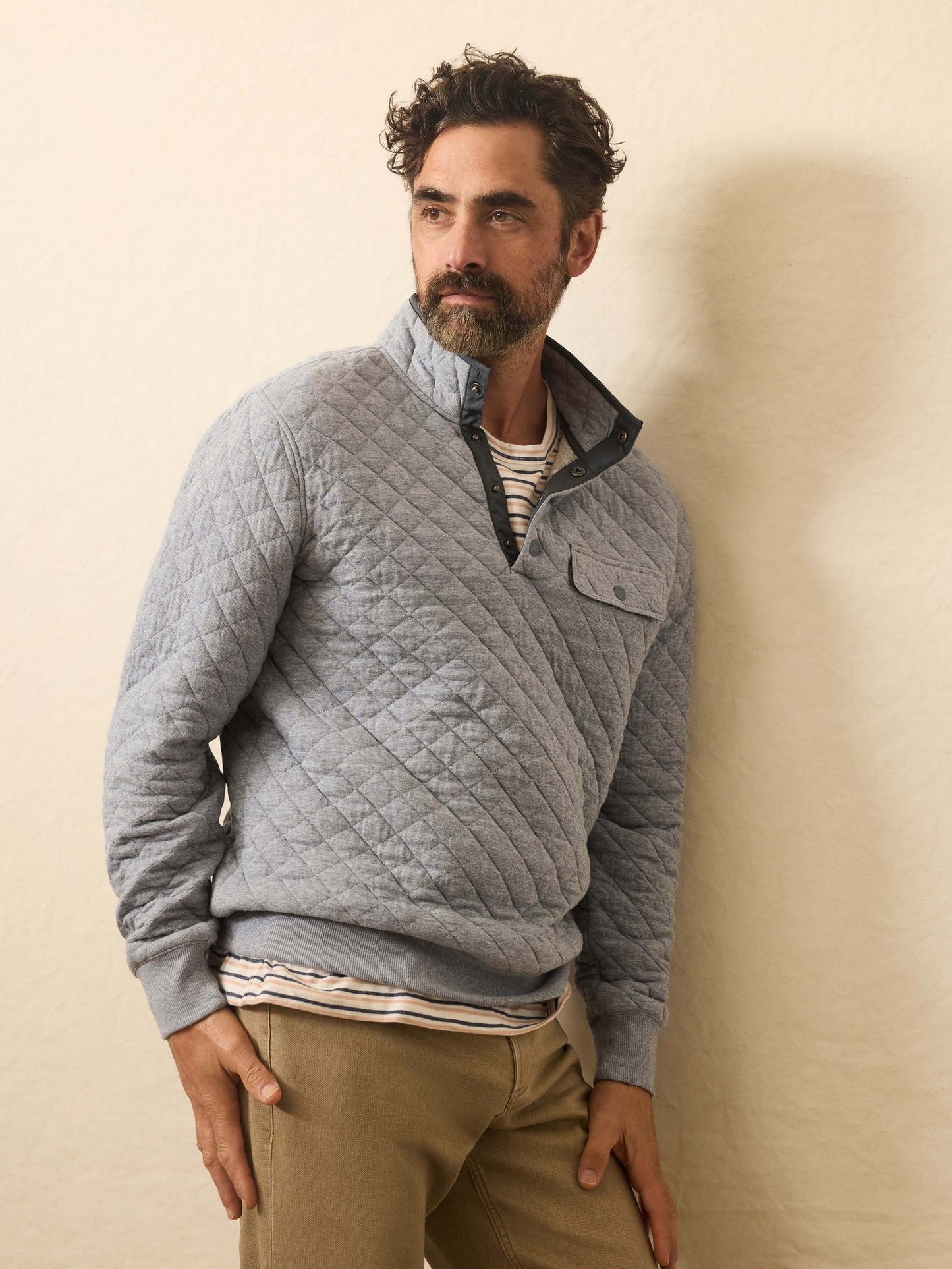 Faherty Men's Epic Quilted Fleece Pullover