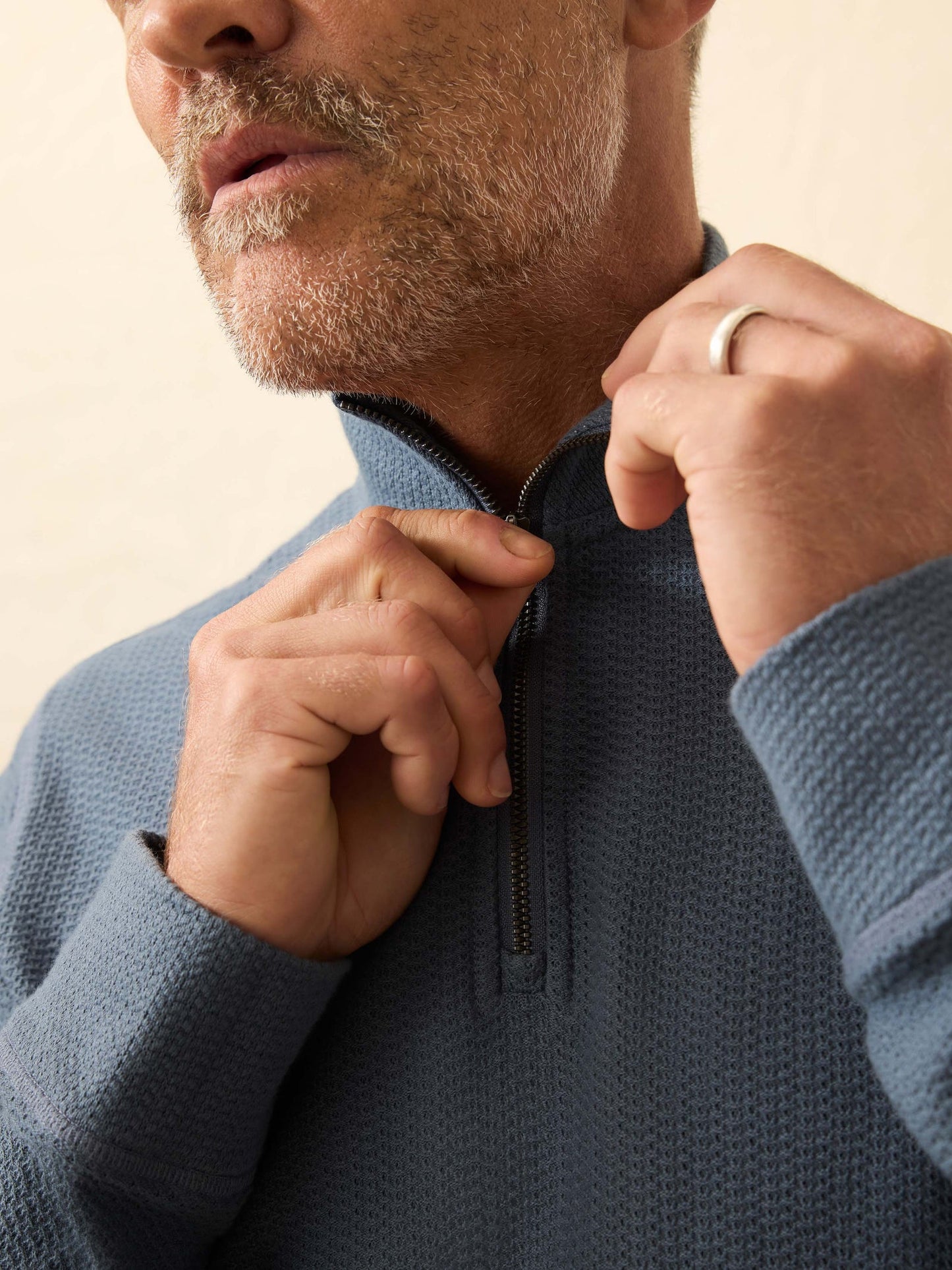 Faherty Textured Knit Quarter Zip
