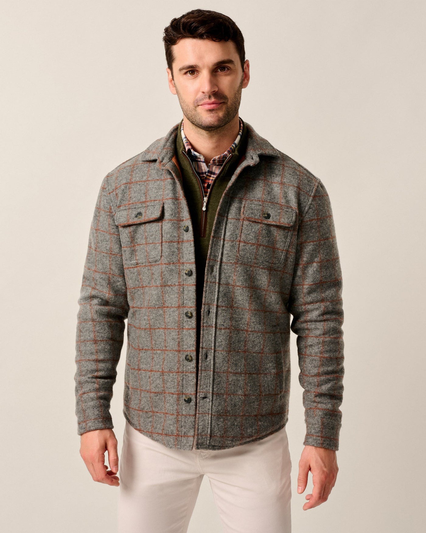 Johnnie-O McDowell Wool Quilt-Lined Shacket