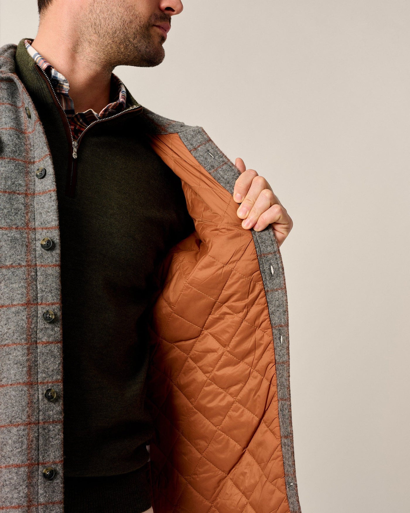Johnnie-O McDowell Wool Quilt-Lined Shacket