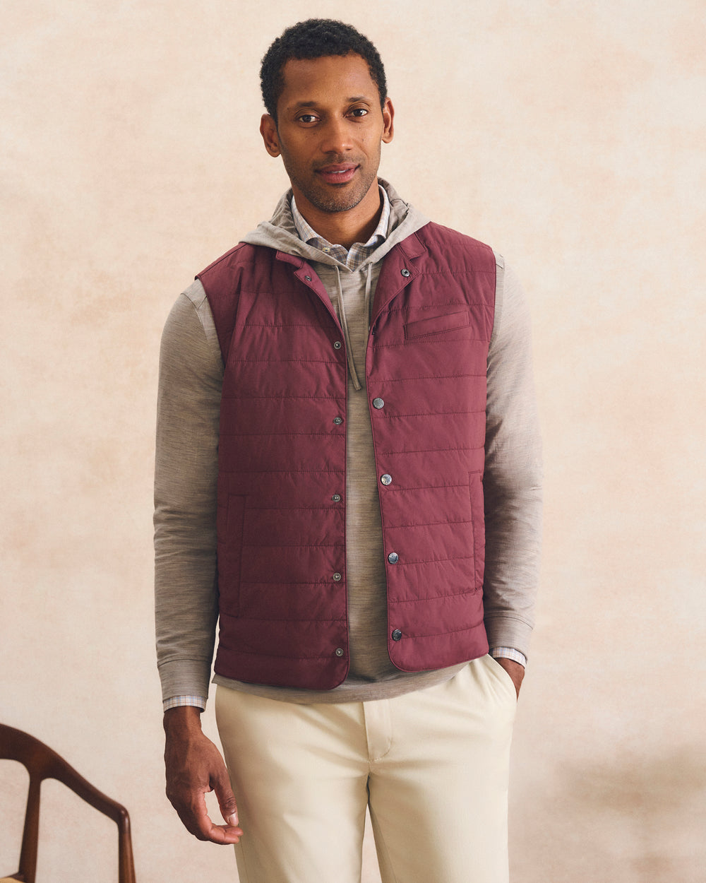 Johnnie-O Men's Bauer Snap Front Quilted Vest