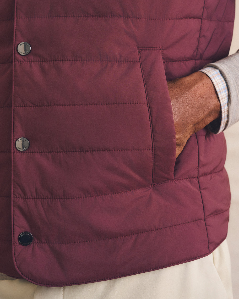 Johnnie-O Men's Bauer Snap Front Quilted Vest