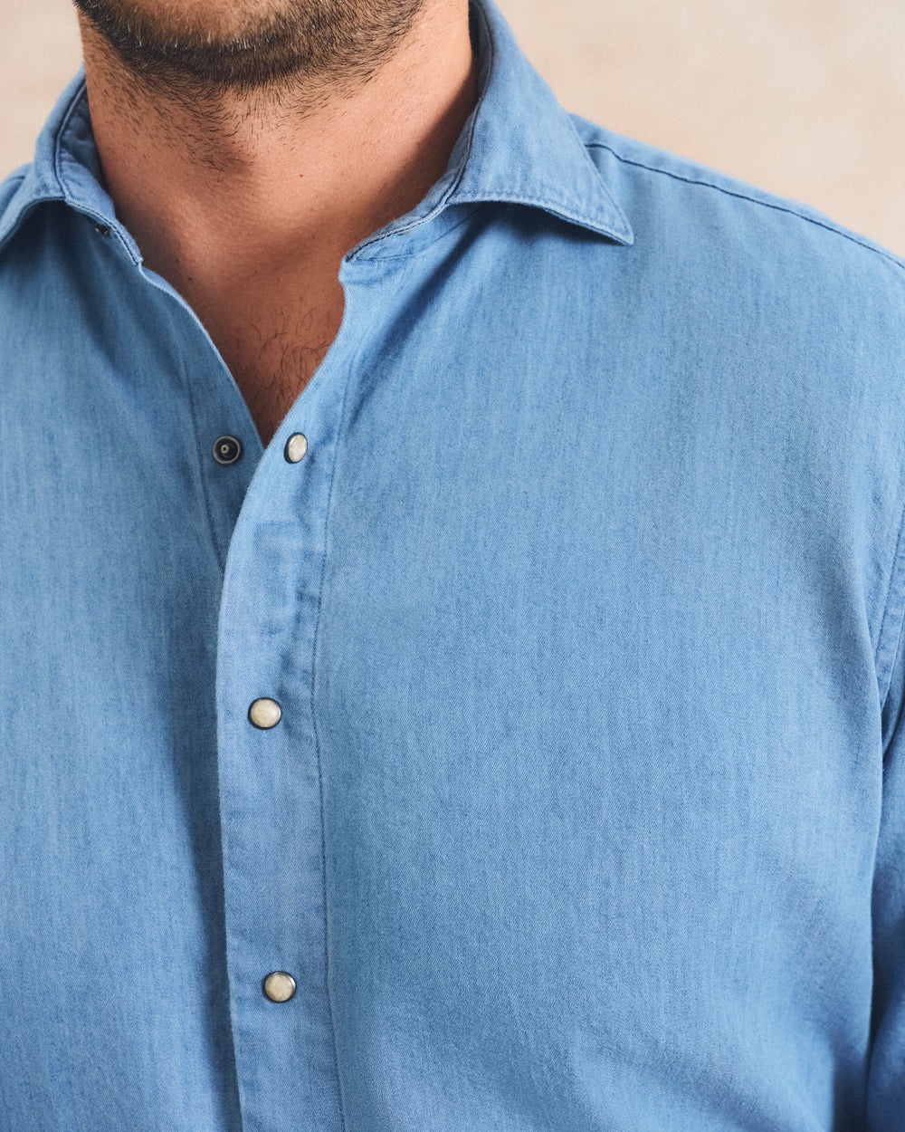 Johnnie-O Chambray Snap Top Shelf Button Down