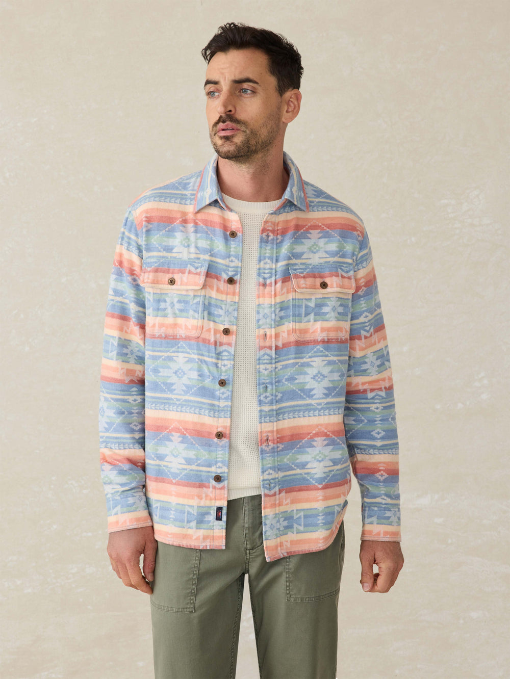 Faherty Men's Doug Good Feather Canyon Overshirt