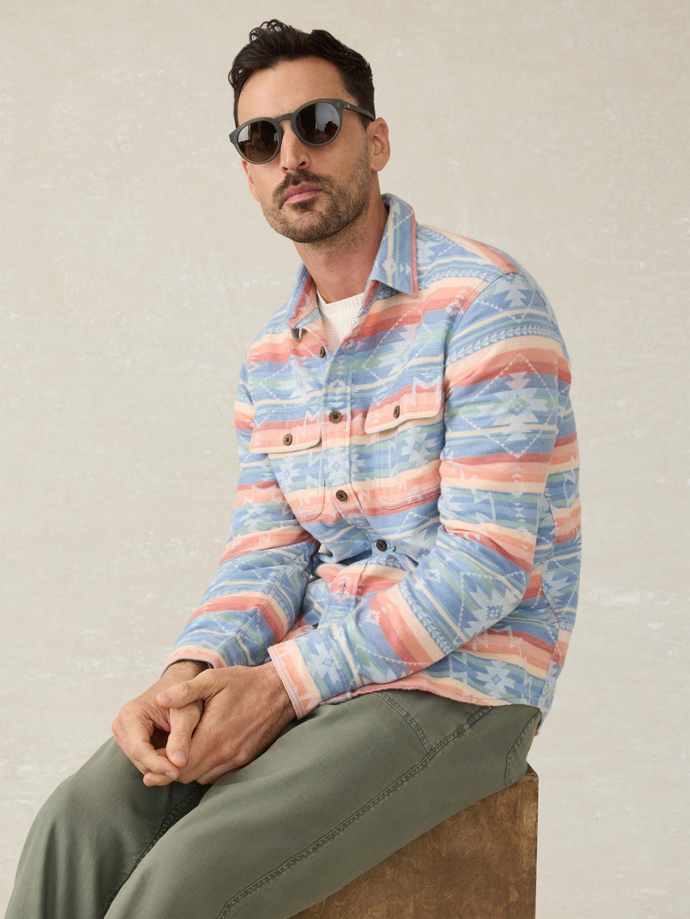 Faherty Men's Doug Good Feather Canyon Overshirt