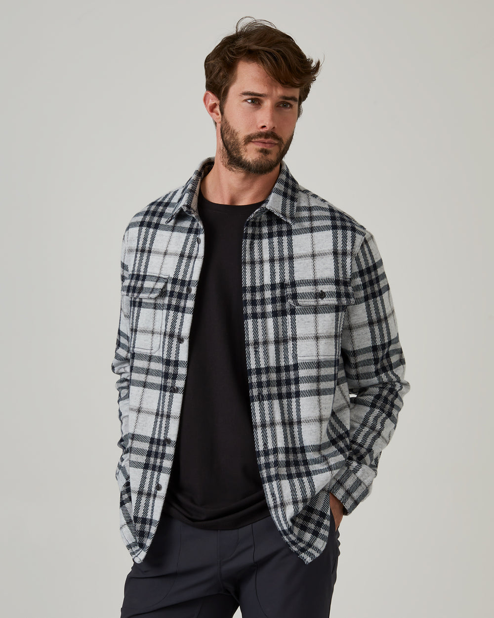 7 Diamonds Men's Generation 4 Way Stretch Plaid Shirt