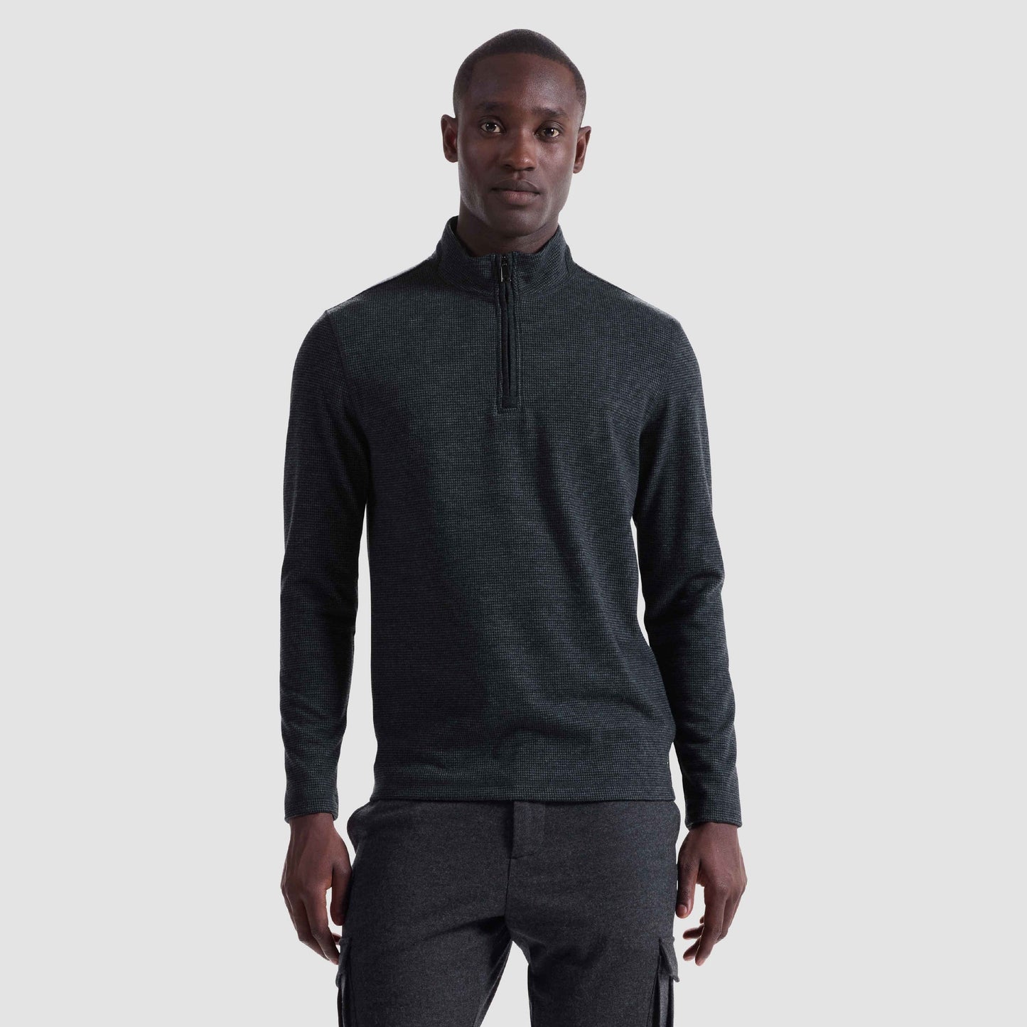 Bugatchi Houndstooth Performance Quarter Zip