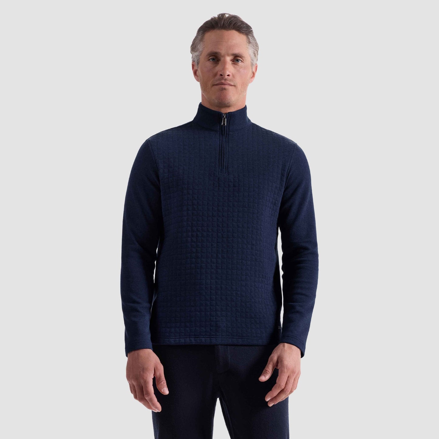 Bugatchi Heathered Waffle Knit Quarter Zip