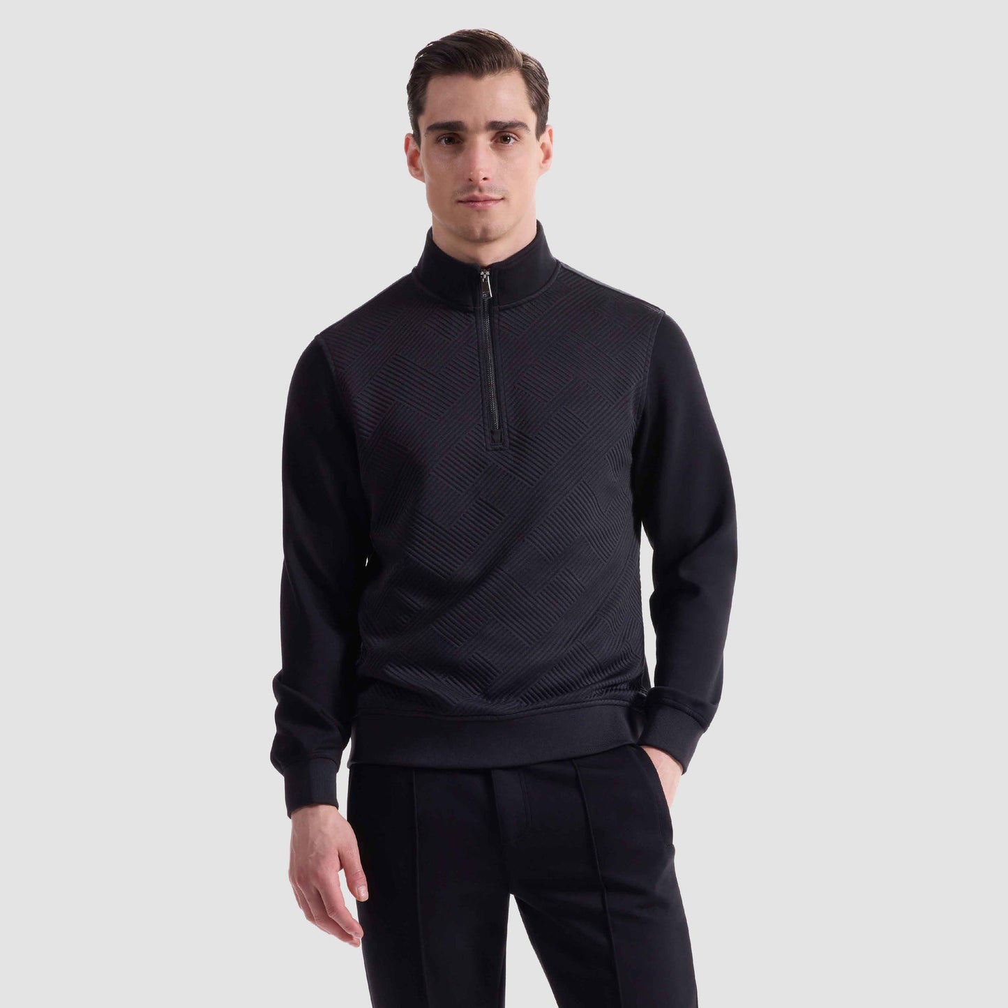 Bugatchi Soft Touch Geometric Performance Quarter Zip