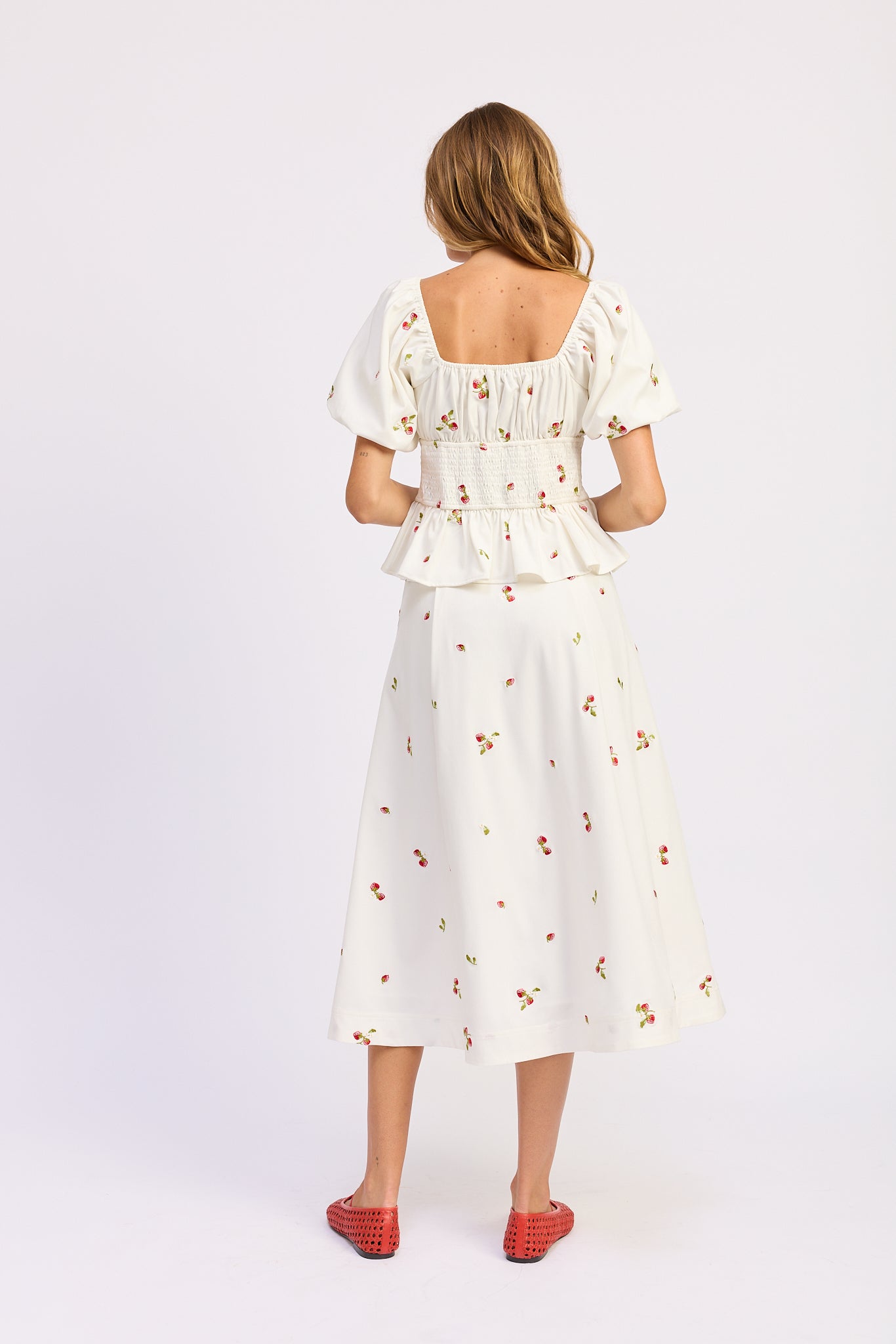 En Saison Strawberry Kiss Peplum Top