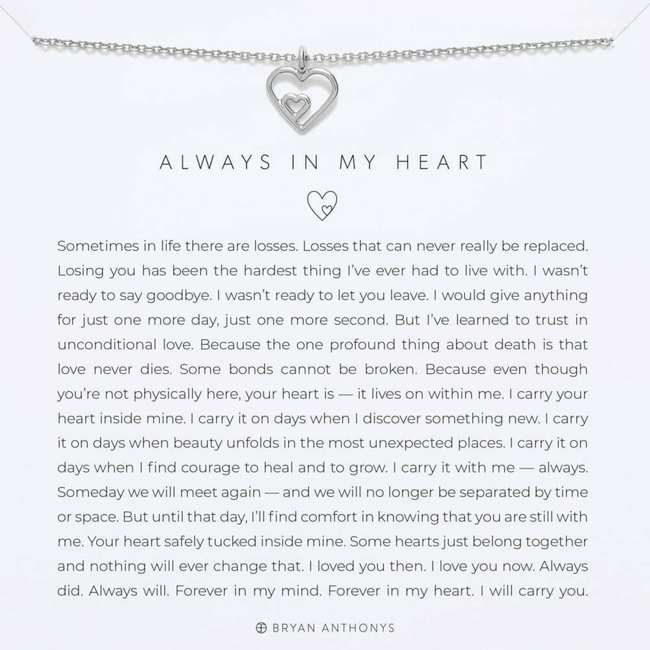 Bryan Anthonys Always In My heart Necklace
