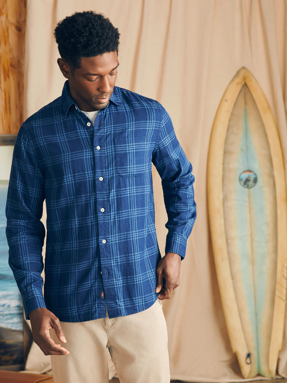 Faherty Men's Sunwashed Chambray Shirt