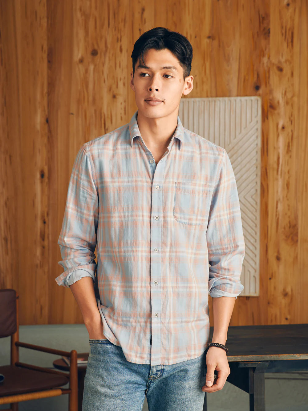 Faherty Men's Sunwashed Chambray Shirt