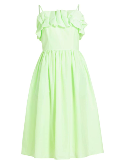 Amanda Uprichard Women's Annemarie Ruffled Fit-&-Flare Midi-Dress - Sherbet - Size Medium Amanda Uprichard Women's Annemarie Ruffled Fit-&-Flare Midi-Dress - Sherbet - Size Medium
