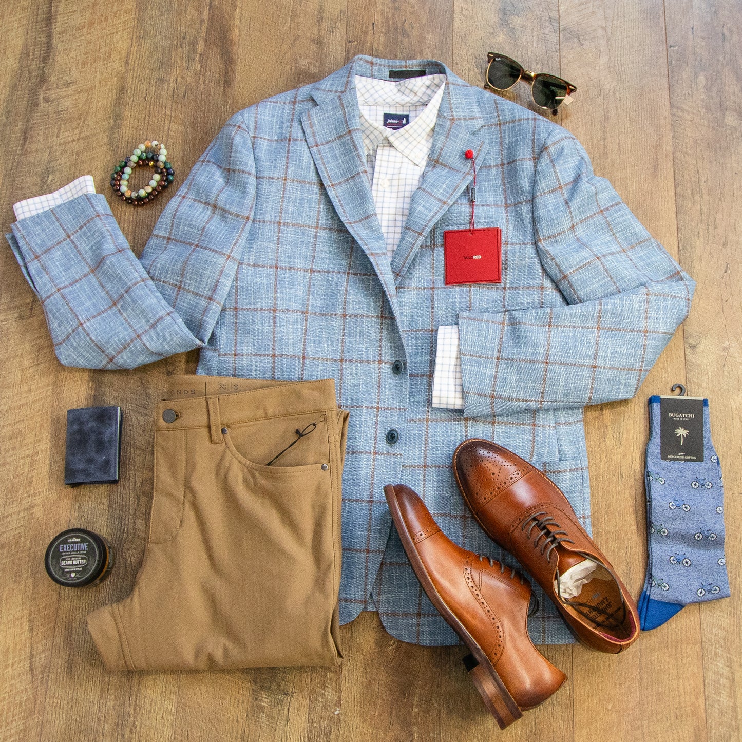 TailoRED Gild Blazer (Aqua / Brown)