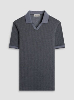 Bugatchi Men's Short Sleeve Johnny Collar Polo