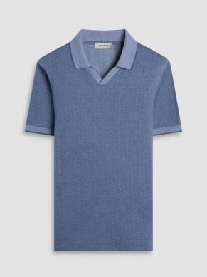 Bugatchi Men's Short Sleeve Johnny Collar Polo