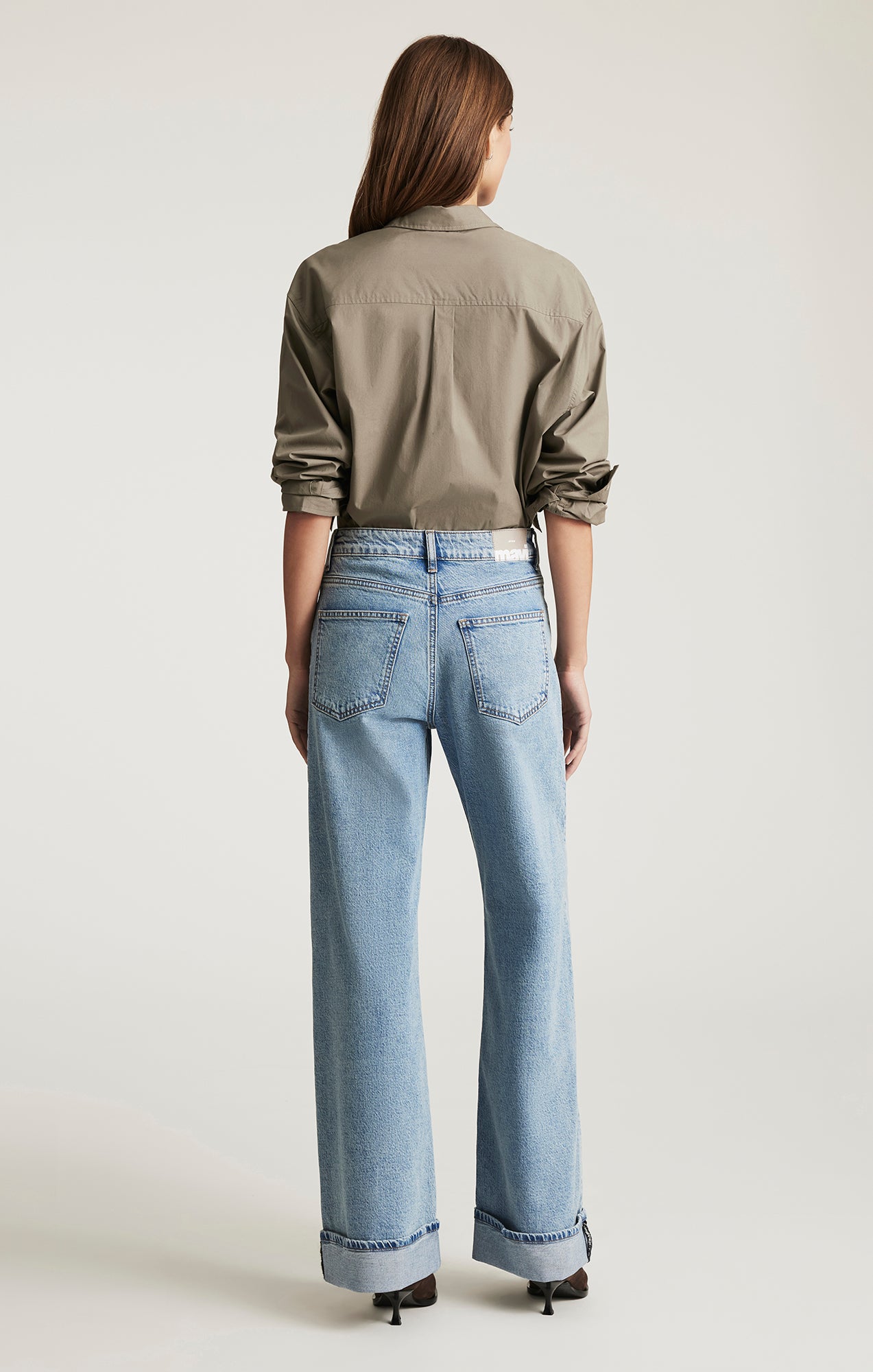 Mavi Women's Florida Cuffed Wide Leg Jean