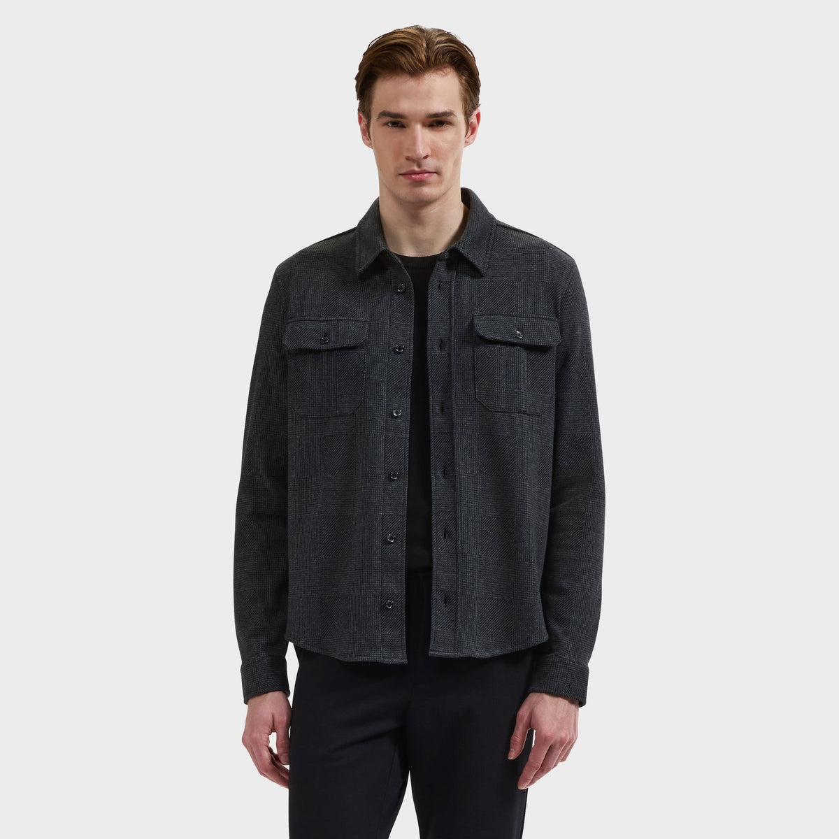 Bugatchi Long Sleeve Button Down Knit Shirt
