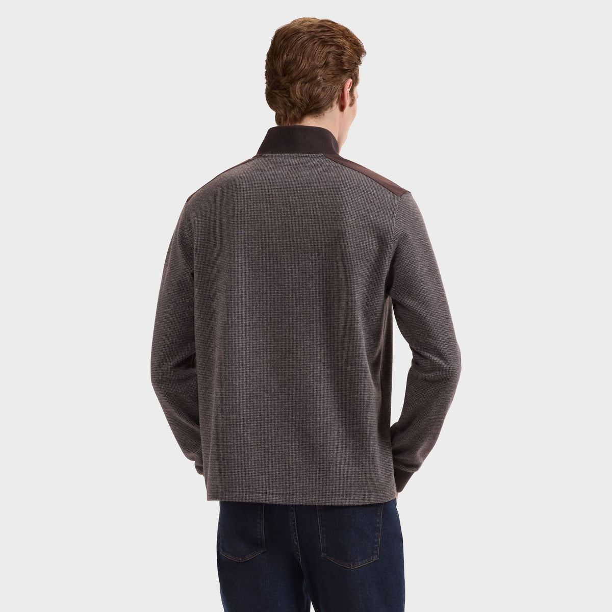 Bugatchi Houndstooth Quarter-Zip Pullover