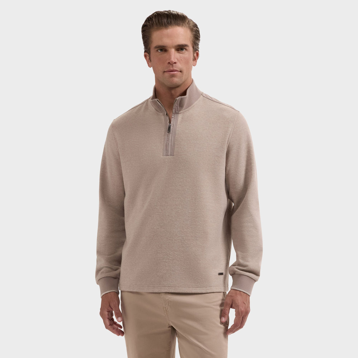 Bugatchi Houndstooth Quarter-Zip Pullover