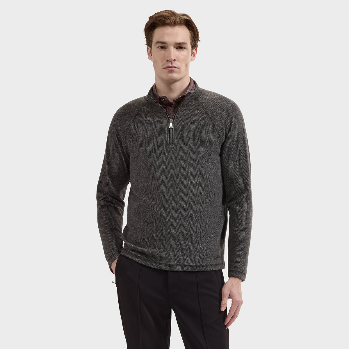 Bugatchi Long Sleeve Quarter-Zip Knit