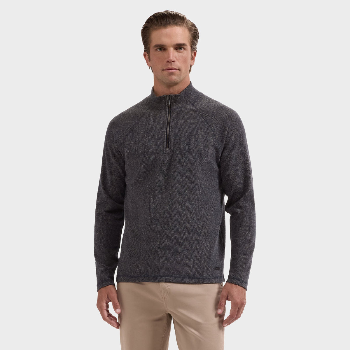 Bugatchi Long Sleeve Quarter-Zip Knit