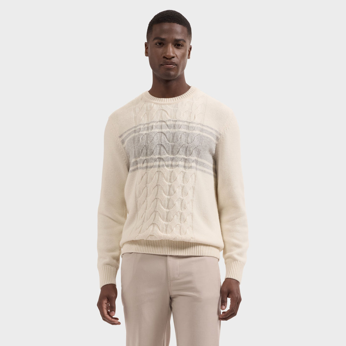 Bugatchi Heritage Stripe Crew Neck Sweater