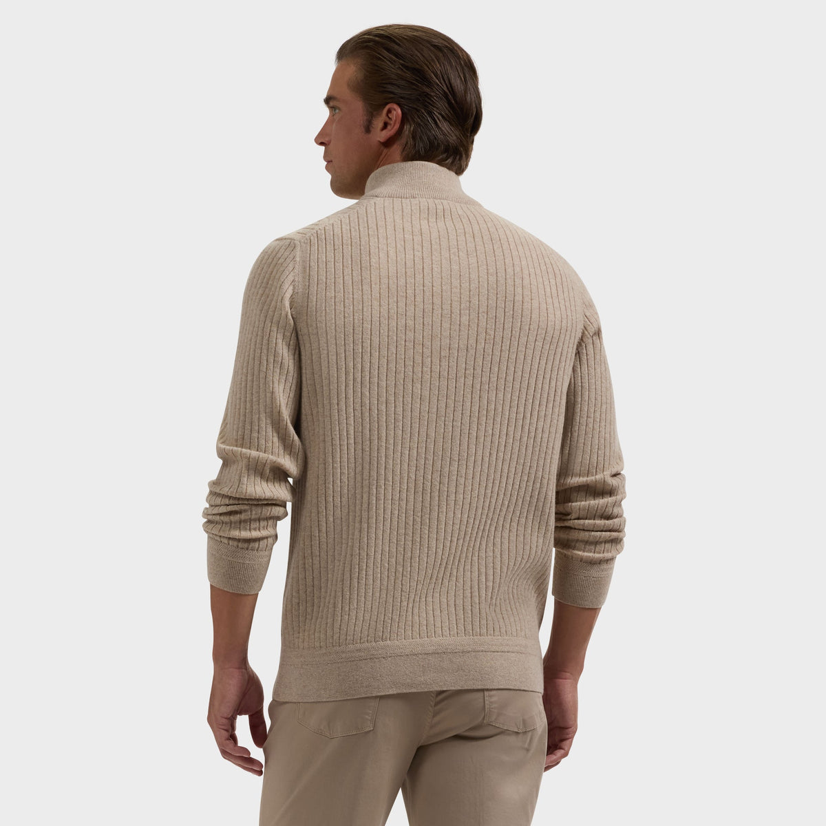 Bugatchi Cable Rib Quarter-Zip Sweater