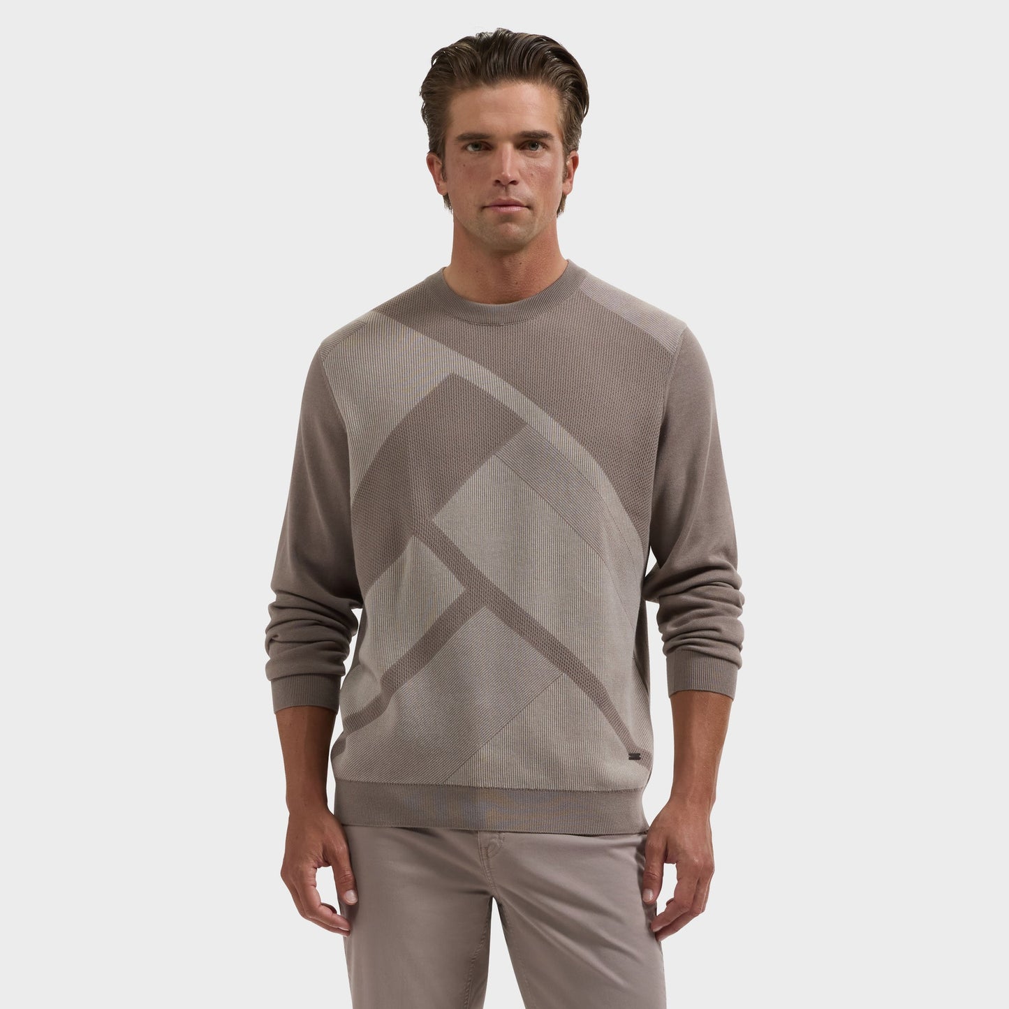 Bugatchi Geometric Intarsia Crewneck Sweater