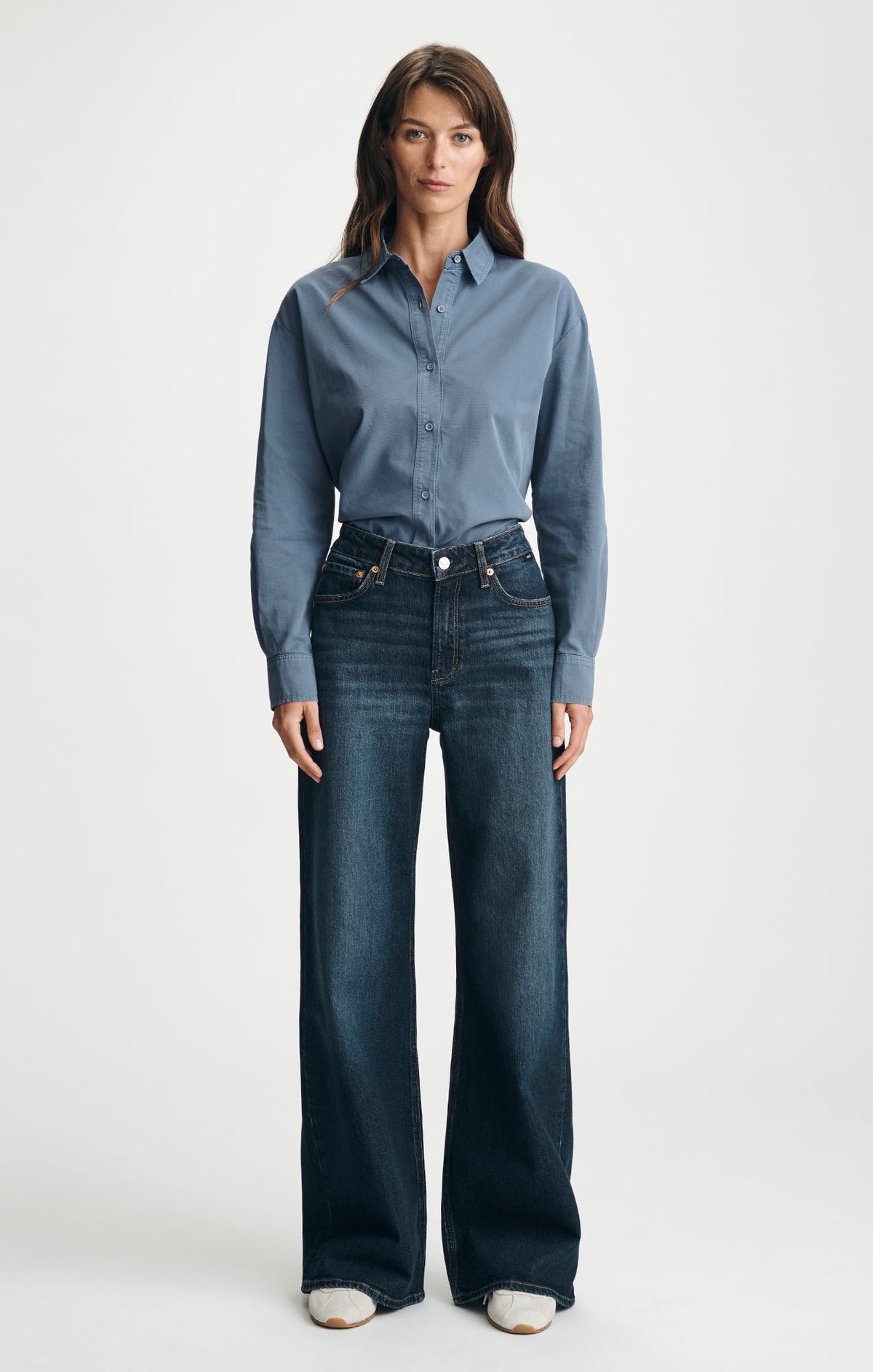 Mavi Women's Florida Mid-Rise Wide Leg Jeans