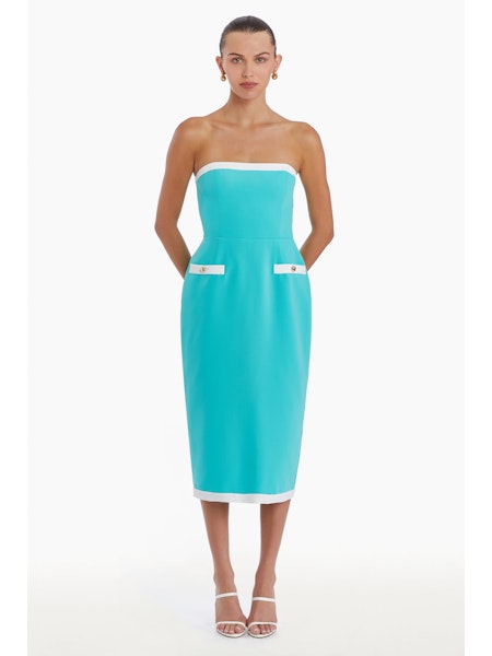 Amanda Uprichard Strapless Martini Midi Dress Amanda Uprichard Strapless Martini Midi Dress