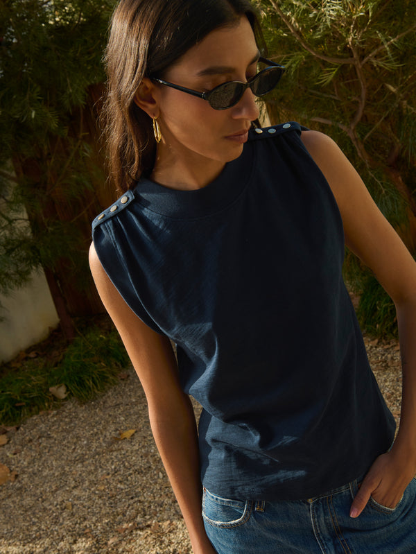 Nation Mikka Buttoned Shoulder Tank