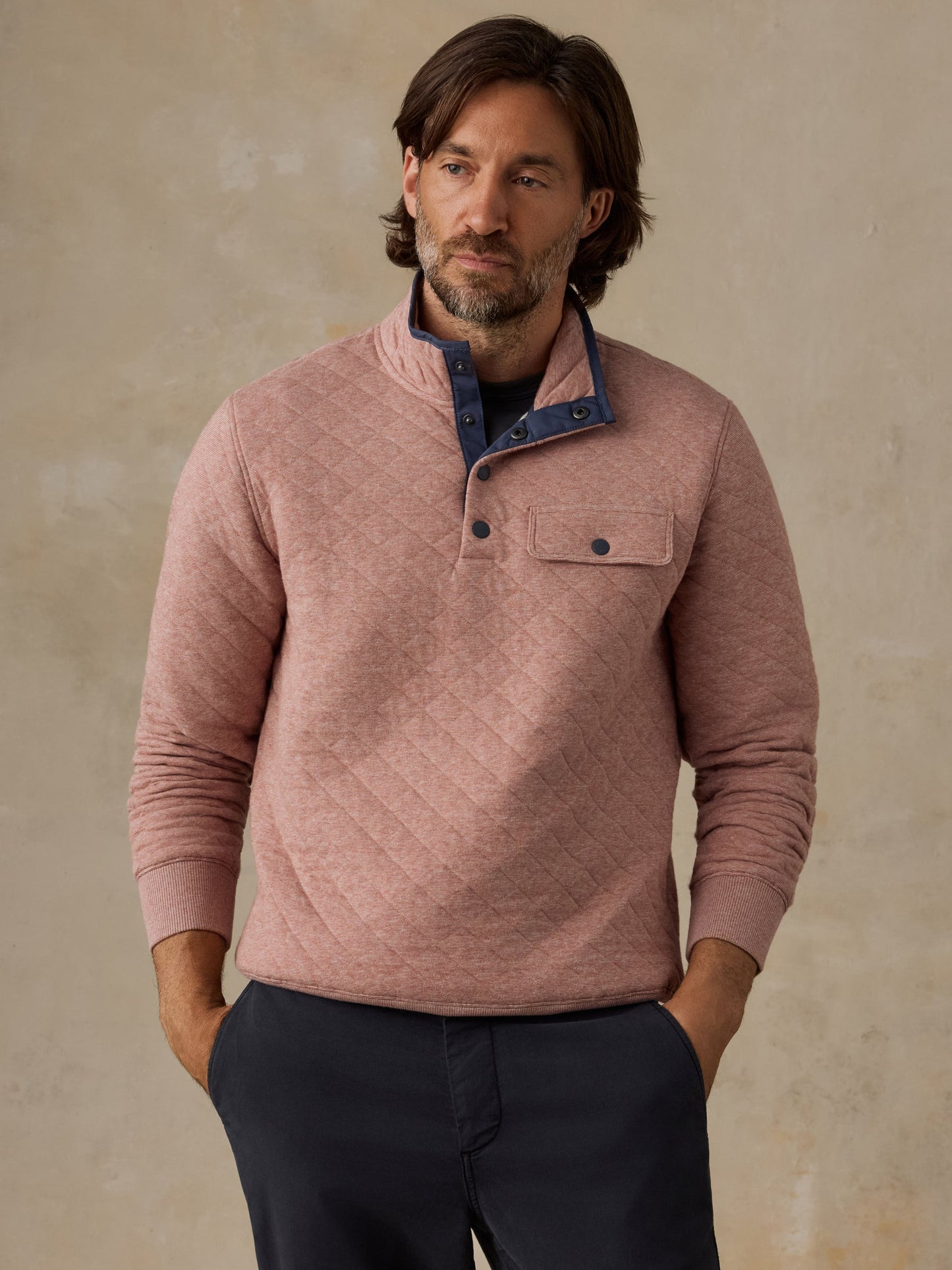 Faherty Men's Epic Quilted Fleece Pullover