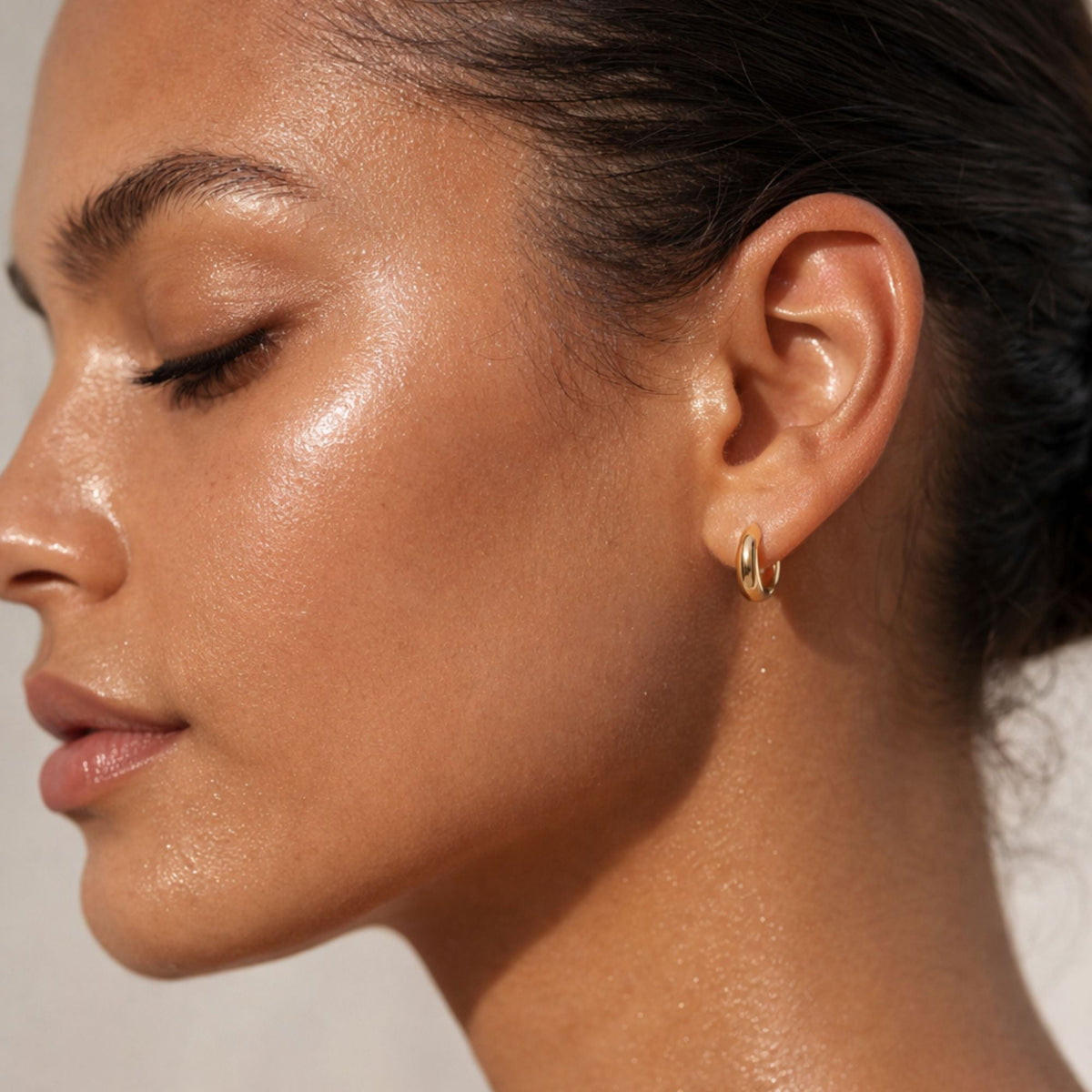 Ellie Vail Corinne Elongated Dome Huggie Hoop Earring