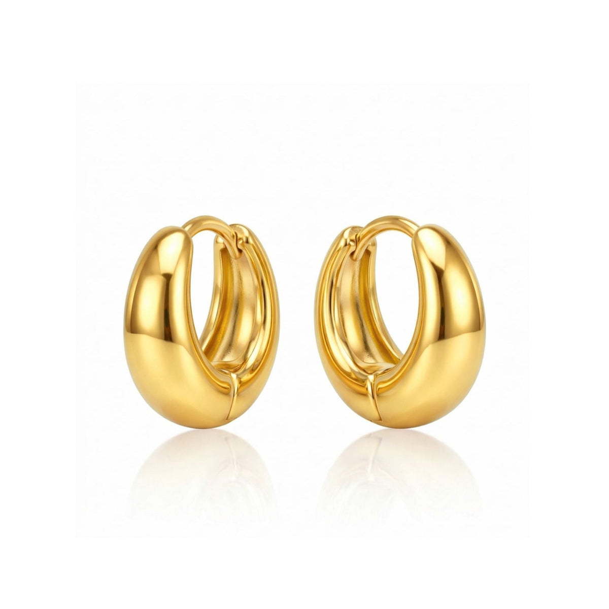 Ellie Vail Corinne Elongated Dome Huggie Hoop Earring